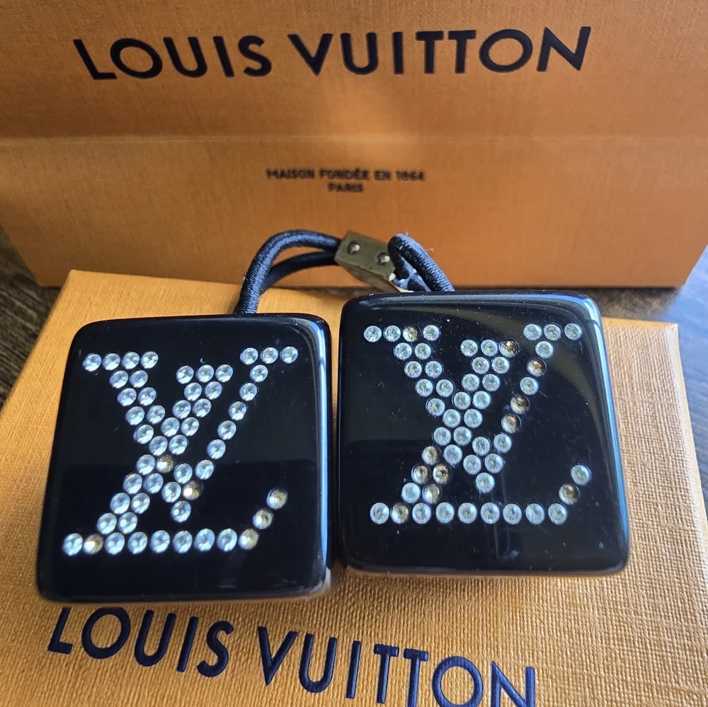 Louis Vuitton Rhinestone Hair Tie Cubes